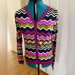 Missoni for Target Pink and Gold Chevron Cardigan L like new, never worn